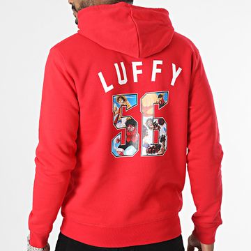 One Piece - Felpa con cappuccio Luffy 56 Rosso