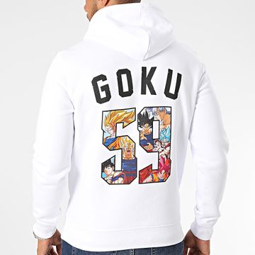 Dragon Ball Z - Felpa con cappuccio Back Goku Bianco