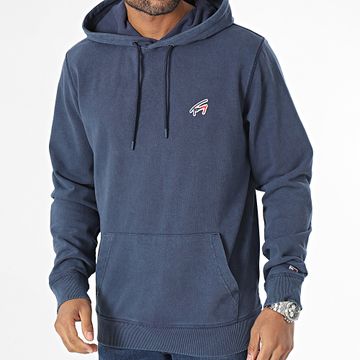 Tommy Jeans - Felpa con cappuccio firmata 7912 blu navy lavata regolarmente