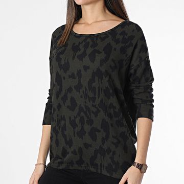 Only - Maglietta Elcos a maniche lunghe da donna Verde Khaki