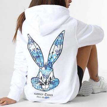 Looney Tunes - Felpa con cappuccio Bugs Bunny Graff Milano Donna Bianco