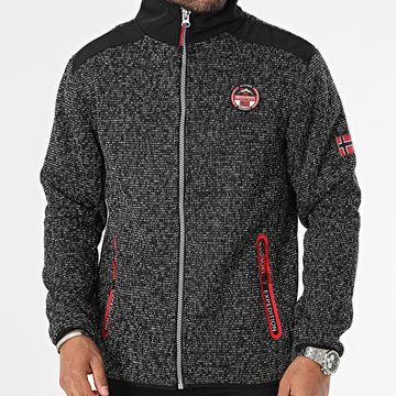 Geographical Norway - Giacca con zip nera screziata