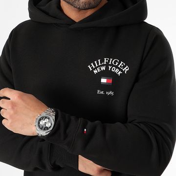 Tommy Hilfiger - Felpa con cappuccio Arched Varsity 3641 Nero