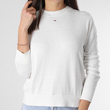 Tommy Jeans - Maglione donna Essential girocollo 7254 Bianco