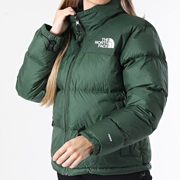 The North Face - Cappotto donna Retro Nuptse A3XEO Khaki Verde Nero