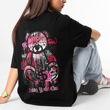 Teddy Yacht Club - Tee Shirt Oversize Large Donna Art Series Dripping Pink Nero