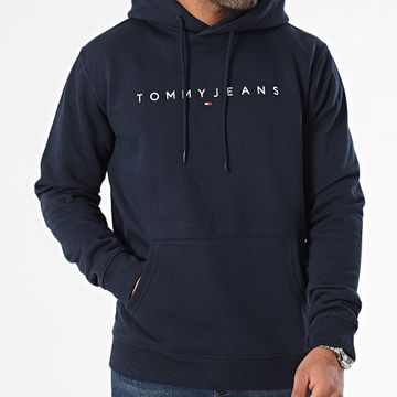 Tommy Jeans - Felpa con cappuccio Linear Logo 7985 blu navy