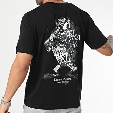 Looney Tunes - Tee Shirt Oversize Large Taz Graffiti Grigio Nero