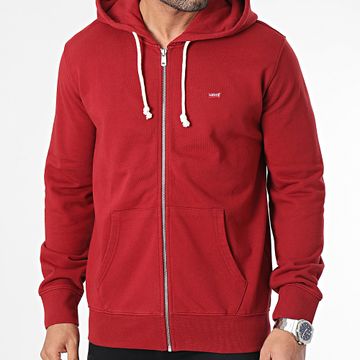 Levi's - Felpa con cappuccio e zip 34584 Bordeaux