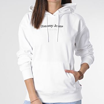 Tommy Jeans - Felpa con cappuccio donna Essential Logo 7331 Bianco
