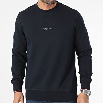Tommy Hilfiger - Felpa girocollo Tommy Logo Tipped 3639 blu navy