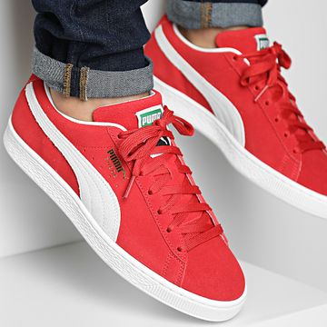 Puma - Suede Classic 374915 Alto rischio rosso Puma Sneakers bianche