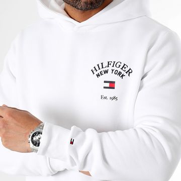 Tommy Hilfiger - Felpa con cappuccio Arched Varsity 3641 Bianco