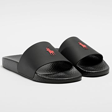 Polo Ralph Lauren - Sandali Polo Slide Nero Rosso