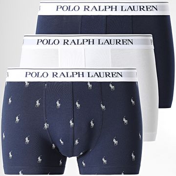 Polo Ralph Lauren - Set di 3 boxer bianchi navy