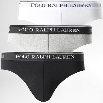 Polo Ralph Lauren - Set di 3 slip screziati grigio bianco nero