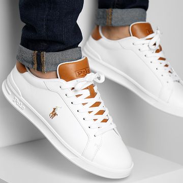 Polo Ralph Lauren - Sneakers Heritage Court II Bianco Cammello