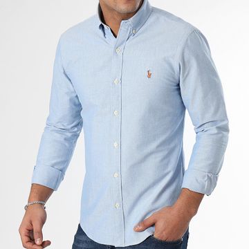 Polo Ralph Lauren - Camicia Slim Oxford a maniche lunghe Azzurro