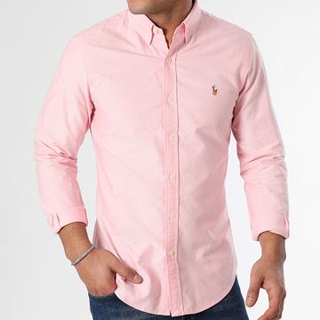 Polo Ralph Lauren - Camicia Slim Oxford a maniche lunghe rosa