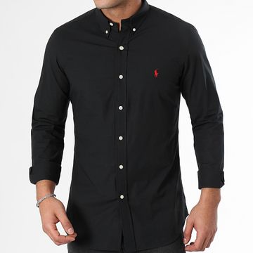Polo Ralph Lauren - Camicia a maniche lunghe Slim Popeline Stretch Nero