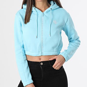 Project X Paris - Felpa con cappuccio con zip da donna F243312 Azzurro
