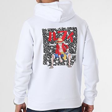 One Piece - Luffy Graf con cappuccio bianco