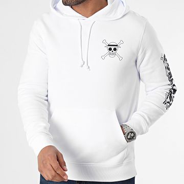 One Piece - Mugiwara Colors Felpa con cappuccio bianco nero