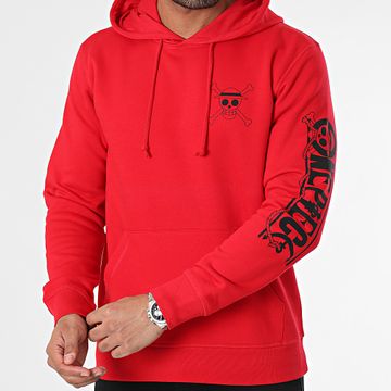 One Piece - Mugiwara Colors Felpa con cappuccio rosso nero