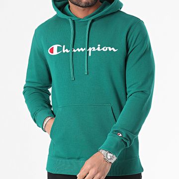 Champion - Felpa con cappuccio 219827 Verde scuro