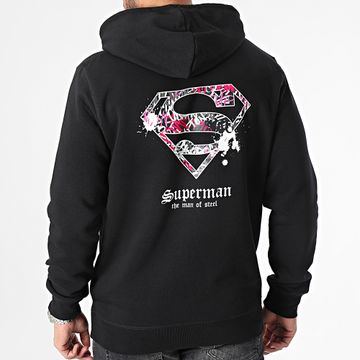 DC Comics - Felpa con cappuccio Superman Logo Graffiti Nero