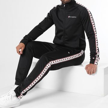 Champion - Set giacca con zip e pantaloni da jogging neri 219784