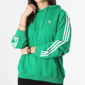 Adidas Originals - Felpa con cappuccio oversize a 3 strisce da donna IN8398 Verde