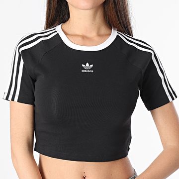 Adidas Originals - Maglietta donna 3 strisce Baby Crop IU2532 Nero