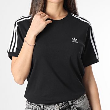 Adidas Originals - Maglietta donna 3 strisce IU2420 Nero