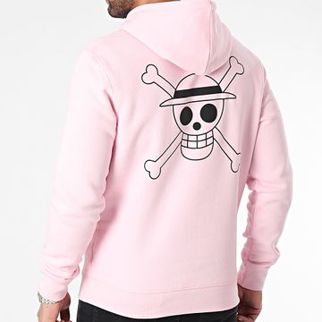 One Piece - Felpa con cappuccio Mugiwara Big back Colors Pink Black