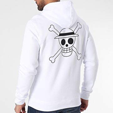 One Piece - Felpa con cappuccio Mugiwara Big back Colors Bianco Nero