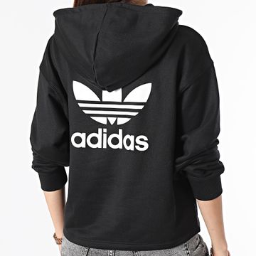 Adidas Originals - Felpa con cappuccio Trefoil da donna IU2421 Nero