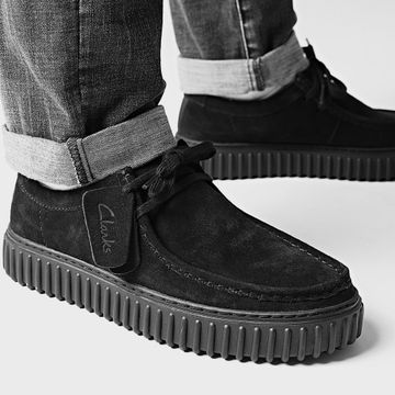 Clarks - Scarpe Torhill Lo in pelle scamosciata nera