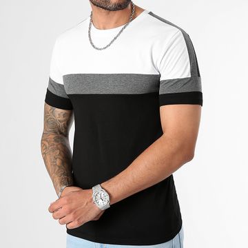 LBO - Tee Shirt Tricolore 3316 Nero Bianco Grigio Antracite