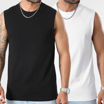 LBO - Set di 2 canottiere 3323 nero bianco