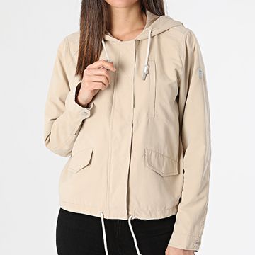 Only - Giacca da donna con cappuccio Skylar Beige Outdoor