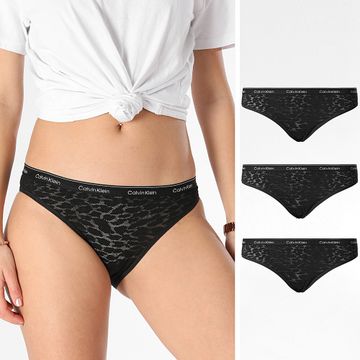 Calvin Klein - Set di 3 mutandine da donna QD5069E Nero
