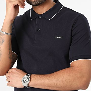 Calvin Klein - Polo manica corta Stretch Piqué Tipping 2751 blu navy
