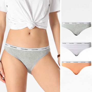 Calvin Klein - Set di 3 slip donna QD5207E Arancione Viola Heather Grigio