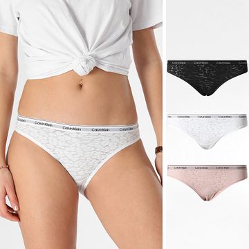 Calvin Klein - Set di 3 mutandine da donna QD5069E Nero Rosa Bianco