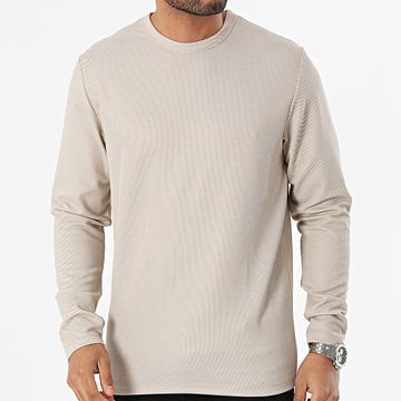 Produkt - Maglietta a maniche lunghe GMS David Pique Beige Chiné