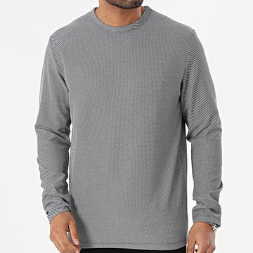 Produkt - Maglietta a maniche lunghe GMS David Pique Bleu Marine Chiné