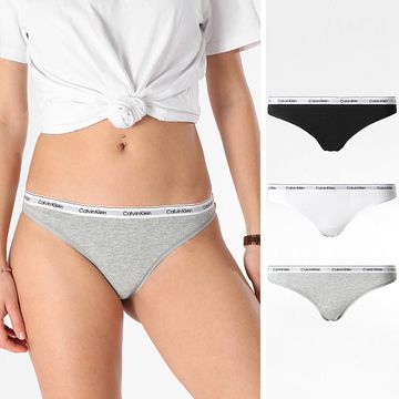 Calvin Klein - Set di 3 infradito da donna QD5209E Nero Bianco Grigio Heather