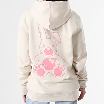 Sale Môme Paris - Felpa con cappuccio Valentine donna Rabbit Beige Pink