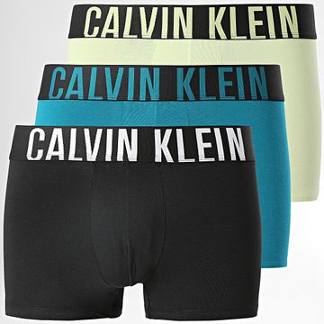 Calvin Klein - Set di 3 boxer NB3608A in anatra nera e blu lime